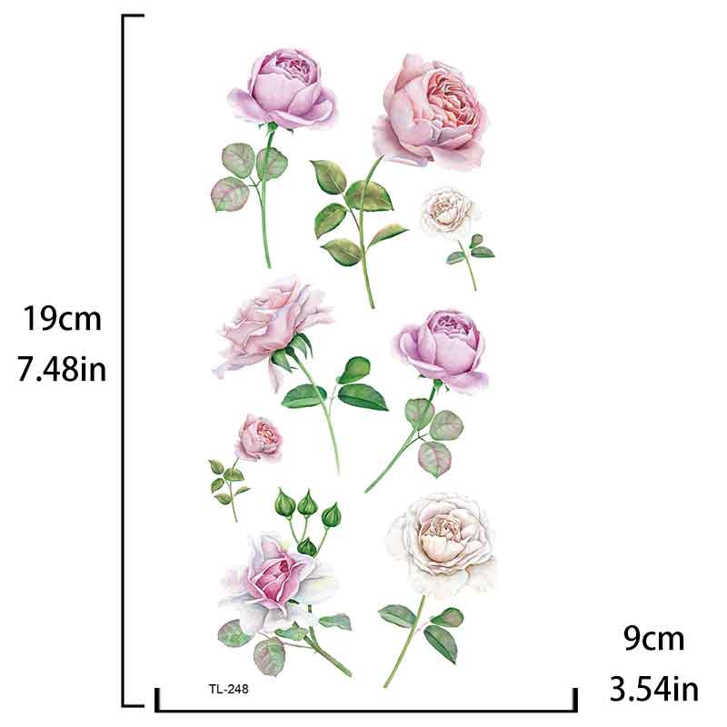 Purple Paeonia Tattoo Sticker Temporary Tattoo Sticker（TL-248）