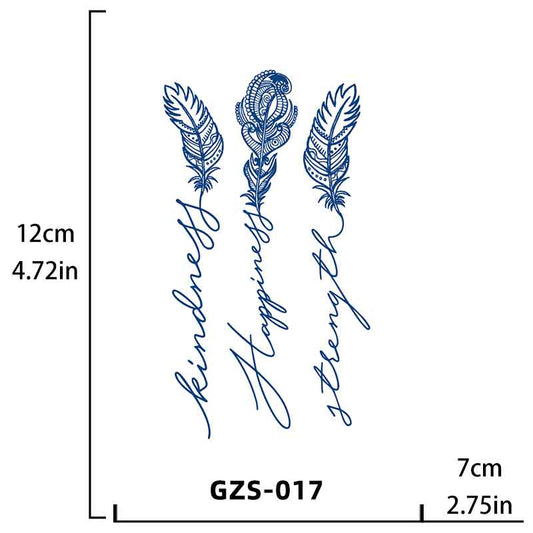 Quill Pen English Tattoo（GZS-017）