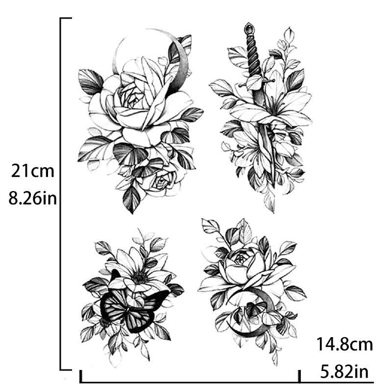 Rose Flowers Sattoo Sticker(TH-706)