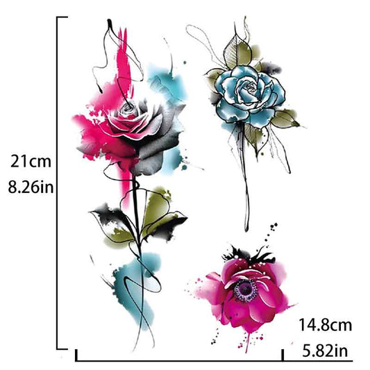 Rose Flowers Sattoo Sticker(TH-724)