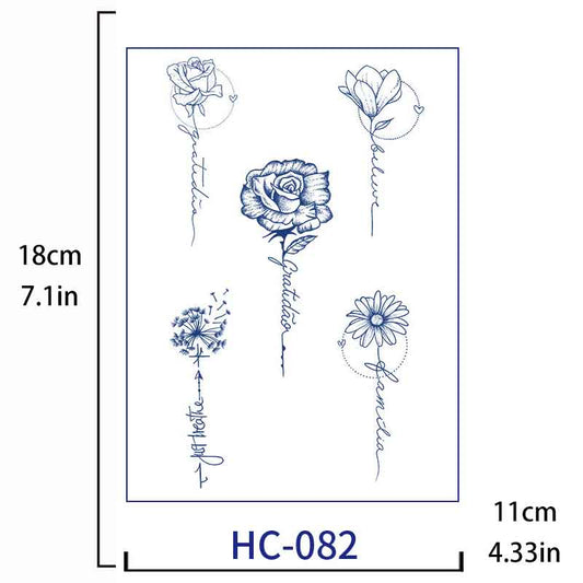 Rose Tattoo Sticker Long-lasting Tattoo 15 Days (HC-082)