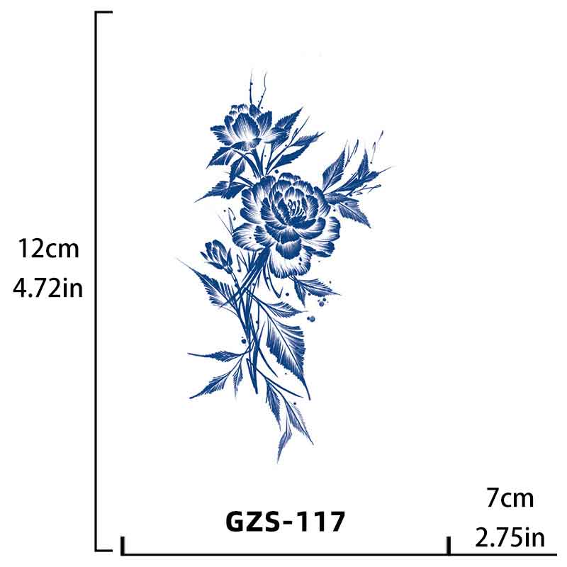 Rose Tattoos Stickers Long-lasting Tattoo 15 Days (GZS-117)