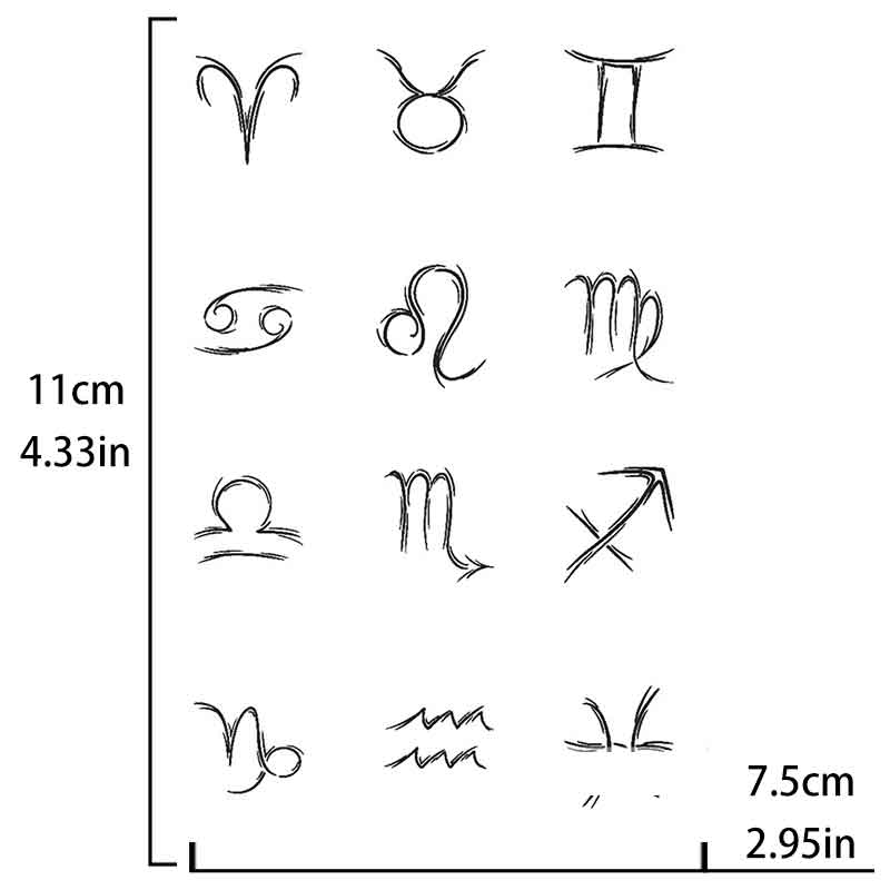 Star Sign Finger Tattoo Sticker Long-lasting Tattoo 12 Days (SZ-034)