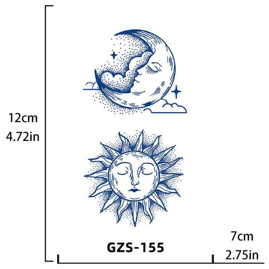 Sun And Moon Tattoos Stickers Long-lasting Tattoo 15 Days (GZS-155)