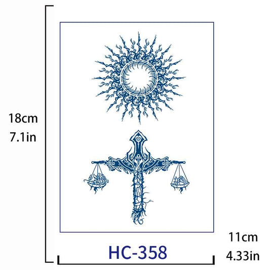 Sun Cross Scales Tattoo Sticker Long-lasting Tattoo 15 Days (HC-358)