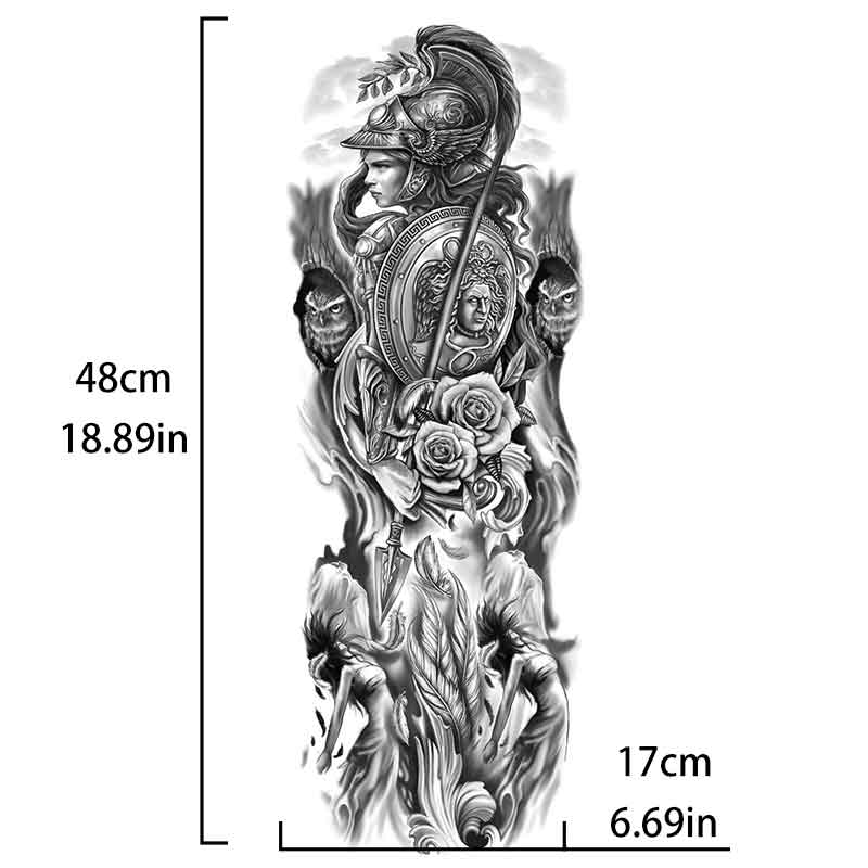 Warrior Rose Tattoo Sticker Full Arm Tattoo Sticker(TQB-242)