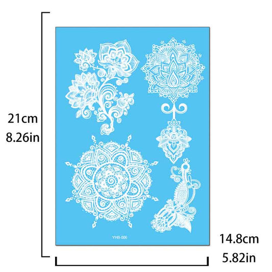 White Pattern Tattoos Stickers (YHB-006)