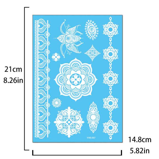 White Pattern Tattoos Stickers (YHB-007)