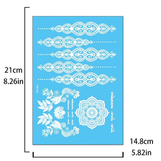 White Pattern Tattoos Stickers (YHB-009)