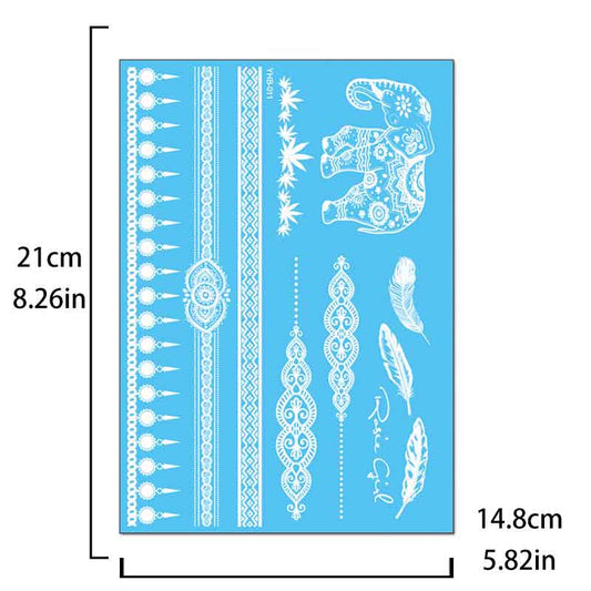 White Pattern Tattoos Stickers (YHB-011)