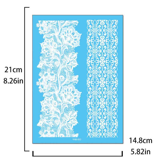 White Pattern Tattoos Stickers (YHB-012)