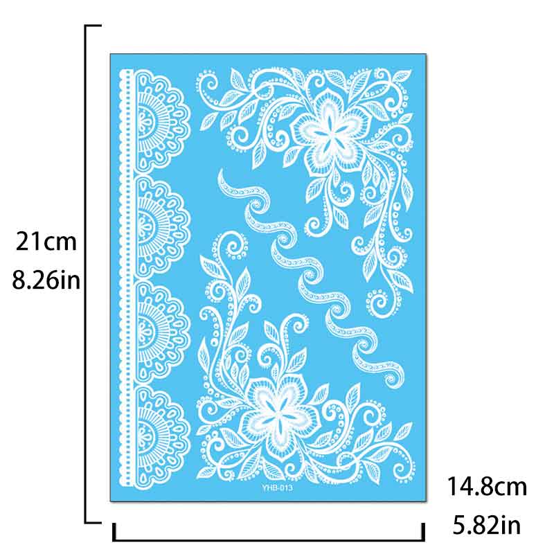 White Pattern Tattoos Stickers (YHB-013)