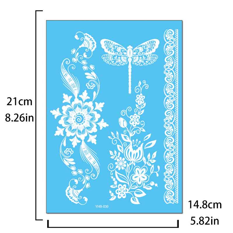 White Pattern Tattoos Stickers (YHB-030)