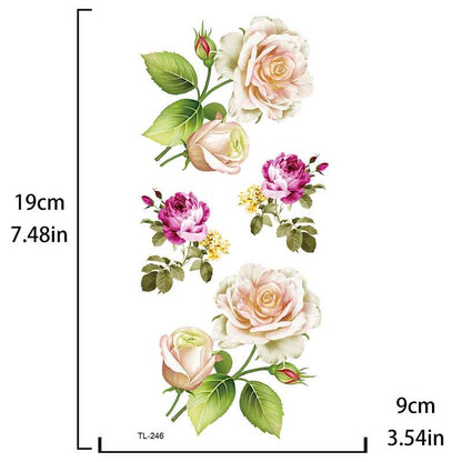 White Peony Tattoo Sticker Temporary Tattoo Sticker（TL-246）