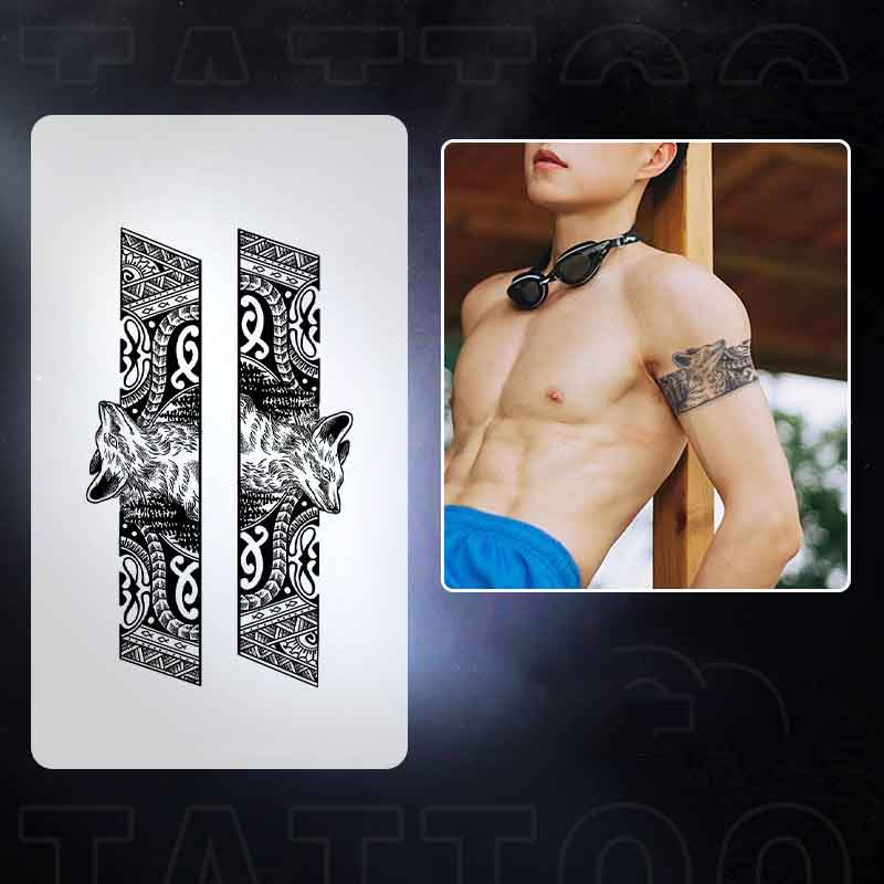 Wolf Arm Ring Tattoos Stickers Long-lasting Tattoo 12 Days (SH-009)